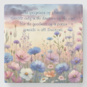 Wildflowers bij Dusk & Quote Stenen Onderzetter (Voorkant)