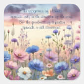 Wildflowers bij Dusk & Quote Vierkante Sticker (Voorkant)