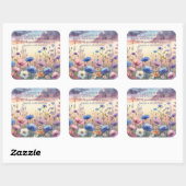 Wildflowers bij Dusk & Quote Vierkante Sticker (Vel)