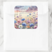 Wildflowers bij Dusk & Quote Vierkante Sticker (Tas)