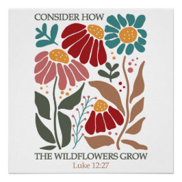Wildflowers Bijbelvers Perfect Poster