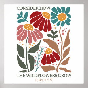 Wildflowers Bijbelvers Poster