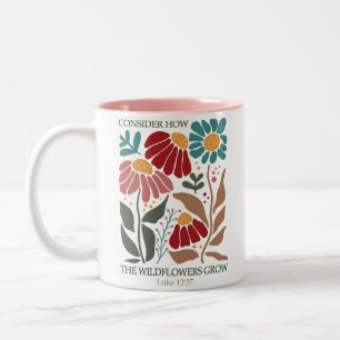 Wildflowers Bijbelvers Tweekleurige Koffiemok