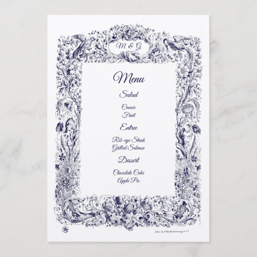  Wildflowers Birds & Butterflies Wedding Menu (Voorkant)