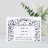  Wildflowers Birds & Butterflies Wedding RSVP Kaartje (Staand voorkant)