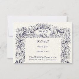 Wildflowers Birds & Butterflies Wedding RSVP Kaartje