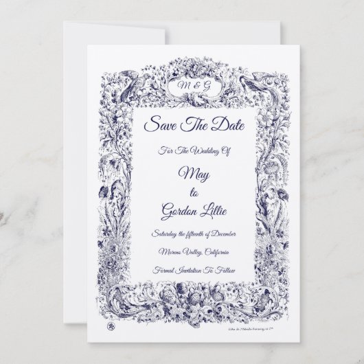  Wildflowers Birds & Butterflies Wedding Save The Date (Voorkant)