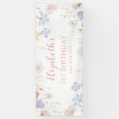 WILDFLOWERS Birthday party Backdrop banner (Verticaal)