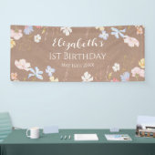 WILDFLOWERS Birthday party Backdrop banner carft (Beurs)