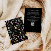 Wildflowers Black Floral Wedding Details Informatiekaartje