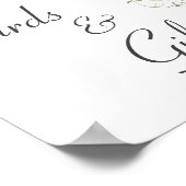 Wildflowers Blauw Groene Trouwkaarten en Geschenke Poster (Hoek)