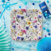 Wildflowers Bloemen Bloemen Waterverf Papieren Bordje (Feest)