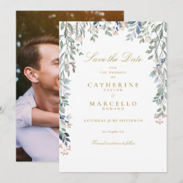 Wildflowers Bloemen Foto Gold Wedding Save The Date