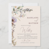 Wildflowers Bloemen Modern Elegant Huwelijk Kaart (Voorkant)