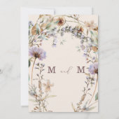 Wildflowers Bloemen Modern Elegant Huwelijk Kaart (Achterkant)