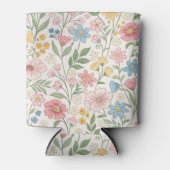 Wildflowers Bloemen Zomer Patroon Blikjeskoeler (Voorkant)