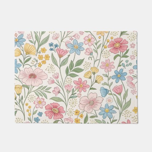 Wildflowers Bloemen Zomer Patroon Deurmat (Voorkant)