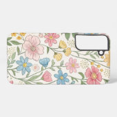 Wildflowers Bloemen Zomer Patroon Samsung Galaxy Hoesje (Achterkant horizontaal)
