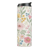 Wildflowers Bloemen Zomer Patroon Thermosbeker (Gedraaid links)