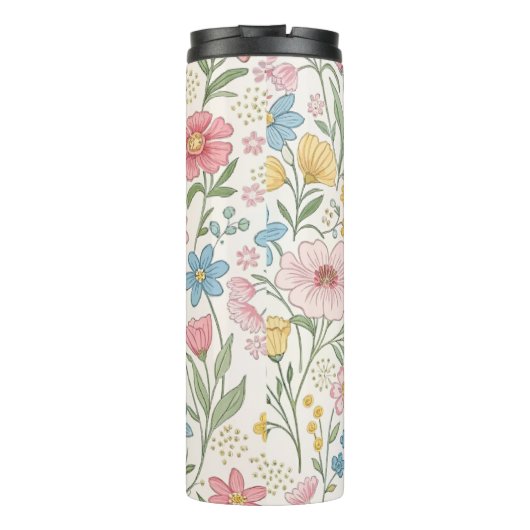 Wildflowers Bloemen Zomer Patroon Thermosbeker (Achterkant)