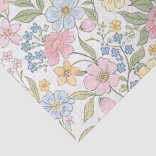 Wildflowers Bloemen Zomer Patroon Tissuepapier (Detail)