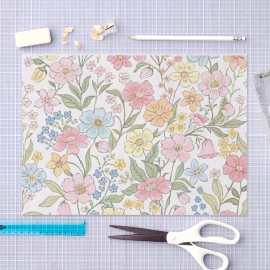Wildflowers Bloemen Zomer Patroon Tissuepapier (Craft)