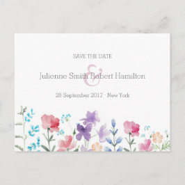 Wildflowers Bloemenbruiloft Save the Date Briefkaa Aankondigingskaart