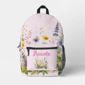  Wildflowers Blooming Jouw naam Rugzak (Voorkant)