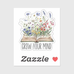 Wildflowers Boek Grow Your Mind Quote Sticker