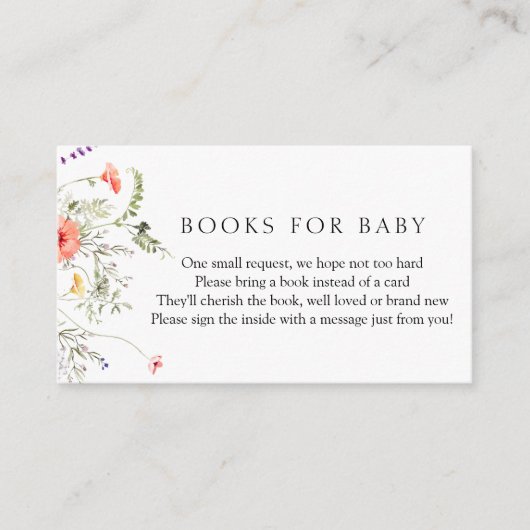 WildFlowers Boeken voor Baby Informatiekaartje (Voorkant)