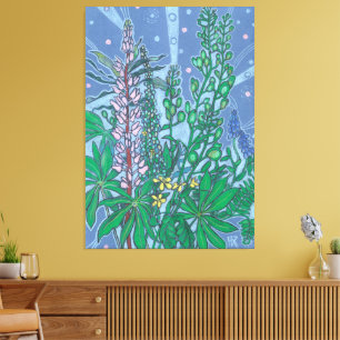 Wildflowers Boeket Bluebonnet Bloemen Floral Art Canvas Afdruk