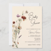 Wildflowers Boho Baby shower Kaart (Voorkant)