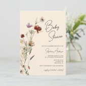 Wildflowers Boho Baby shower Kaart (Staand voorkant)
