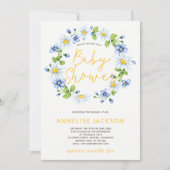 Wildflowers boho botanisch baby shower kaart (Voorkant)
