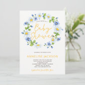 Wildflowers boho botanisch baby shower kaart (Staand voorkant)