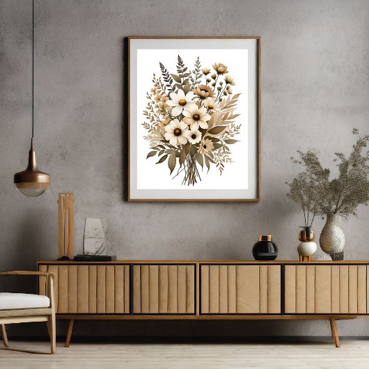 Wildflowers Boho Botanische Waterverf Art Print