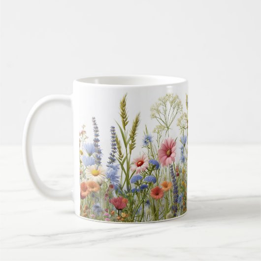 Wildflowers, Boho Cottagecore Style Koffiemok (Links)