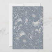 Wildflowers Boho Dusty Blue bruiloft receptie Kaart (Achterkant)