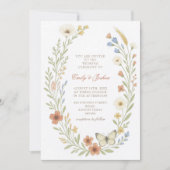 Wildflowers Boho Floral Wedding Kaart (Voorkant)