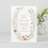 Wildflowers Boho Floral Wedding Kaart (Staand voorkant)