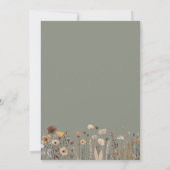 Wildflowers Boho Sage Green Huwelijksuitnodiging Kaart (Achterkant)