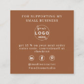 Wildflowers Boho Terracotta bestellen Dank u Vierkante Visitekaartje (Achterkant)