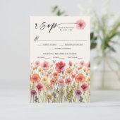 Wildflowers Boho Wedding RSVP Briefkaart (Staand voorkant)
