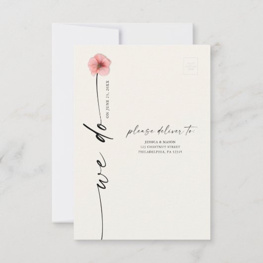 Wildflowers Boho Wedding RSVP Briefkaart (Achterkant)