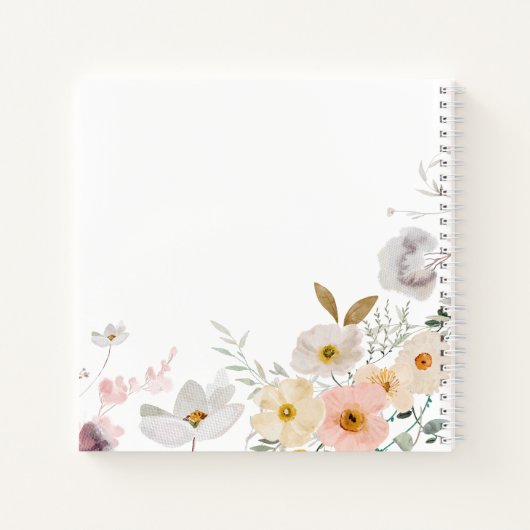 Wildflowers Boog Doop Gastboek Notitieboek (Achterkant)