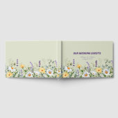 Wildflowers Border Yellow White Purple Wedding Gastenboek (Volledig)