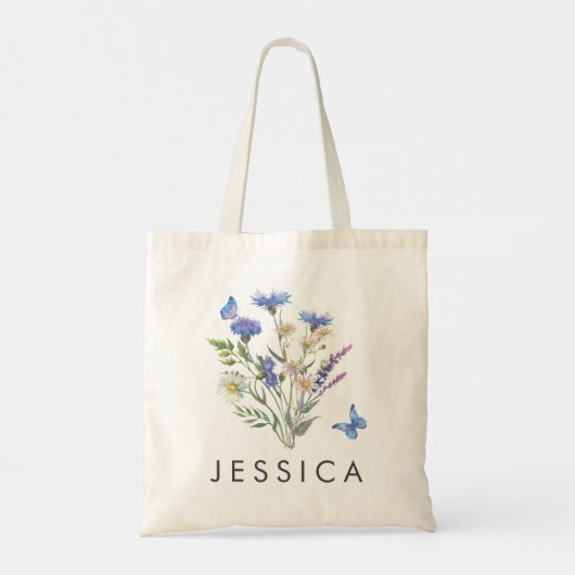 Wildflowers Botanical Personalized Canvas Canvas t Tote Bag (Achterkant)