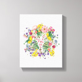 Wildflowers Botanische Bloom Stretched Canvas Prin Afdruk
