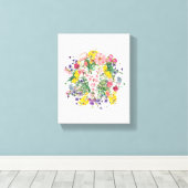 Wildflowers Botanische Bloom Stretched Canvas Prin Afdruk (Insitu (Houten vloer))