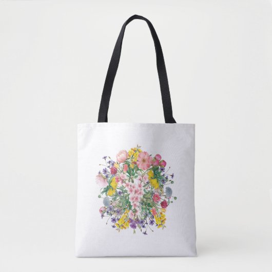 Wildflowers Botanische Kleurrijke Bloom Canvas tas (Voorkant)